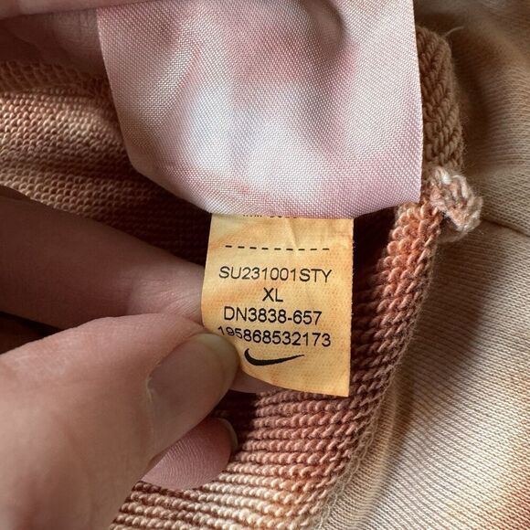 Nike From Beaverton with Love Orange Tye Dye Crew Neck Sweatshirt Sz XL Daisy - Picture 4 of 8